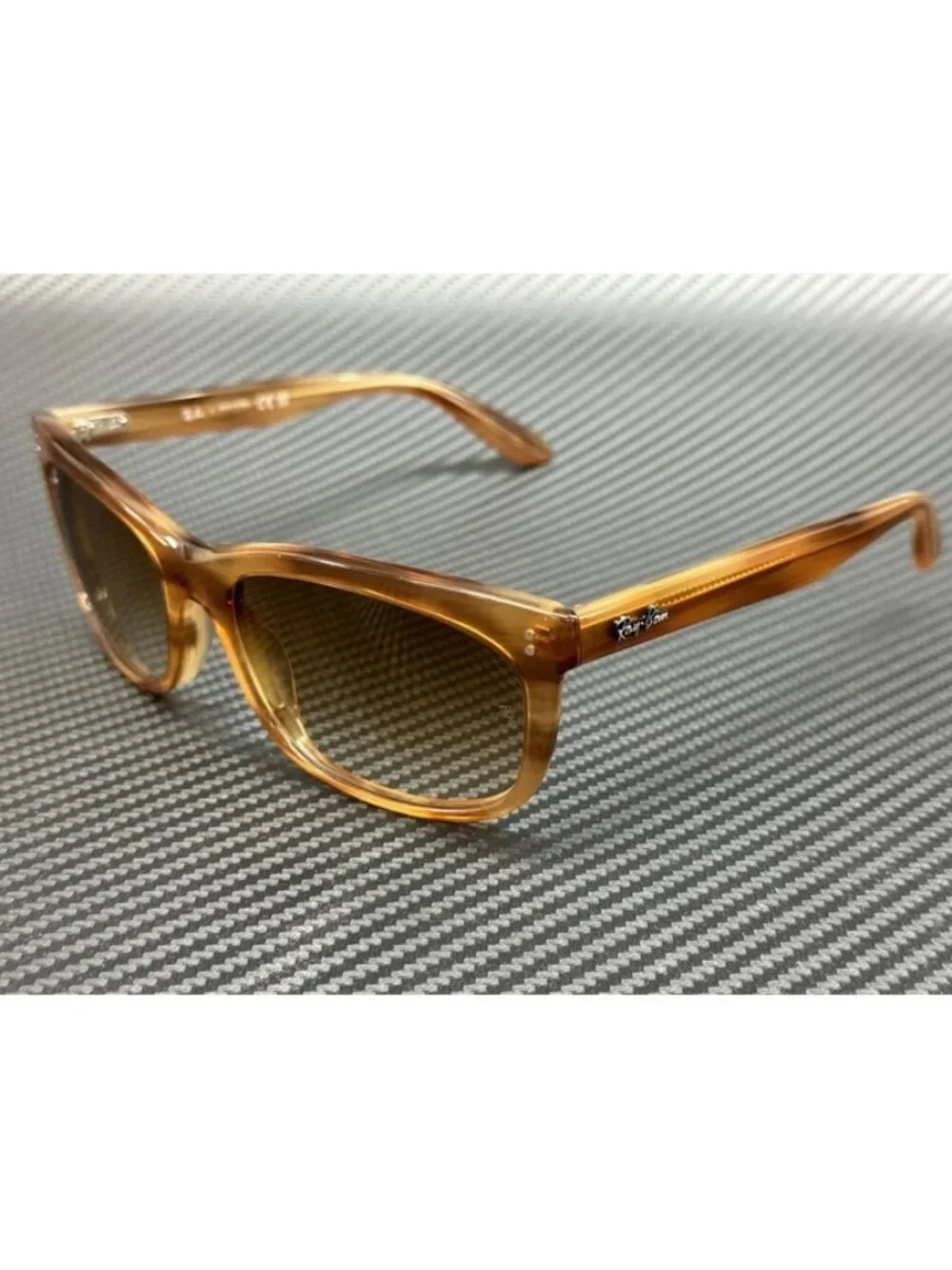 New Ray-Ban Men Striped Brown Sunglasses 60-19-145
